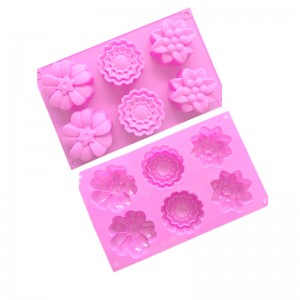 6 комплети од 3 комплети различни силиконски калапи за колачи во облик на цвет