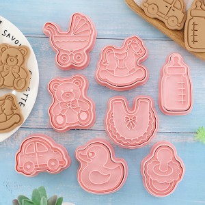 Molde de biscoito de desenho animado para bebê Molde de biscoito de plástico feito em casa para bebês