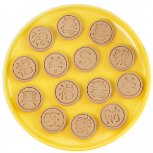 Gold coin cookie mold 10 blessing characters longevity character hi character cartoon household frosting cookie cutting mold fondant baking tools
