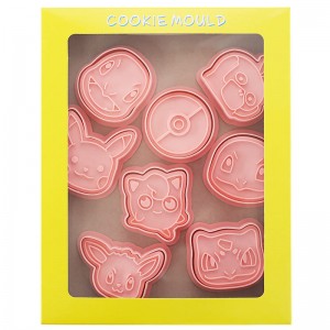 Stampo per biscotti a forma di testa di Pikachu 8 pezzi Stamper per biscotti in plastica Pokémon strumento per la cottura del fondente
