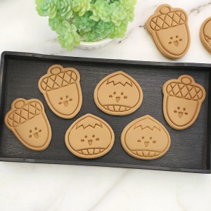 Korean-style pine nuts at chestnut sandwich cookie mold 3d pressing small snack cookie baking tool
