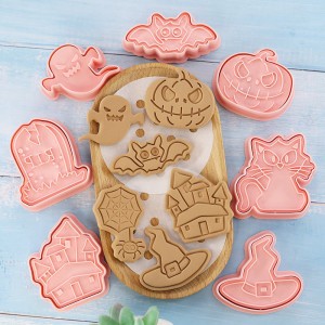 Halloween Cartoon Cookie Mould Plastic Cookie Fondant Baking Tool