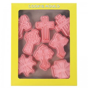 Cross cookie mould Christmas cartoon 3D persen cookie snijvorm fondant bakgereedschap