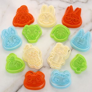 Animal Forest Friendship Cartoon Biscuit Mould Pula Pula nga 3-lawas Press Home Baking Butter Biscuit Mould