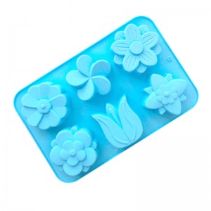 6 forskjellige blomsterformede silikonkakeformer Håndlagde såpeformer