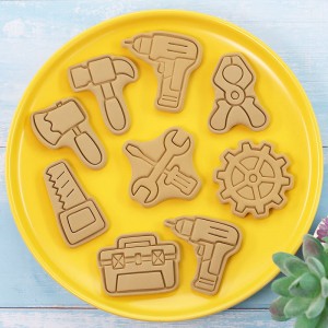 ឧបករណ៍ម៉ាស៊ីនត្រៀមលក្ខណៈ ខូគី ផ្សិតជួសជុល ប្រអប់ឧបករណ៍ Wrench Plastic Cookie Cutting Mold Fondant Baking Cake Mold
