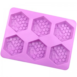 6 חלל דבורה תבנית עוגת סיליקון חלת דבש לאפייה ביתית תבנית סבון בעבודת יד
