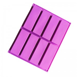 8 rektangulær såpe silikon kakeform