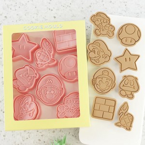 Super Mario sariitatra cookie bobongolo Mario DIY cookie cutter 3d press fondant baking fitaovana