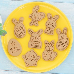 Easter cookie mold cartoon bunny easter egg cookie stamper fondant baking tool