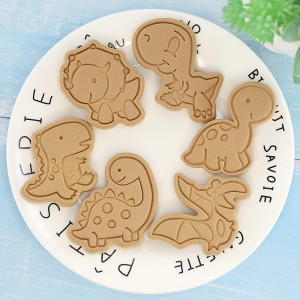 Dinosaur cartoon biscuit mold cross-border 3d pressing cookie fondant biscuit baking tool