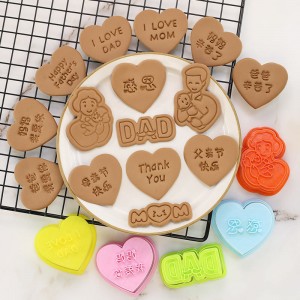Happy Father's Day Mother's Day Cartoon Cookie Mould Thanksgiving Bedankt mama en papa thuis bakken Tools