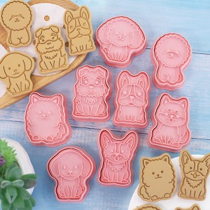 Puppy biscuit mold 3d pressing cookie cutting mold fondant baking tool