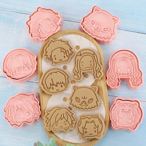 Ghost Slayer Biscuit Mould Cartoon Head Model Japanese Cross-border Stereo Fondant Baking Tool