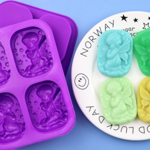 4 men and women angel shape handmade soap mold silicone cake mold
