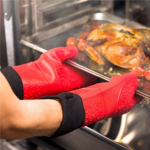 Yongli Oven Mitts and Pot Holders Set 4 ชิ้น, Oven Mitt 572F Heat Resistant for Kitchen, Soft Silicone Cotton Lining Oven Gloves