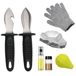 High Performance Level 5 bescherming Food Grade snijbestendige handschoenen Trechterschaal Guard Oyster Knife Shucking Set