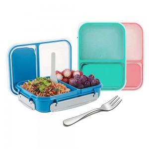 ပလပ်စတစ် Bento Lunch Box ကလေးများ စိမ့်ထွက်မှု ကင်းသည်။