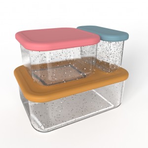 3 Packs Glitter Yas Cia Thawv Silicone Lid Bento Boxes