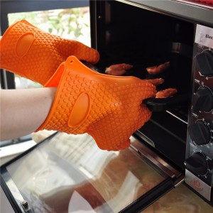 Cooking Grilling Heat Resistant 5 Fingers BBQ Silicone Gloves