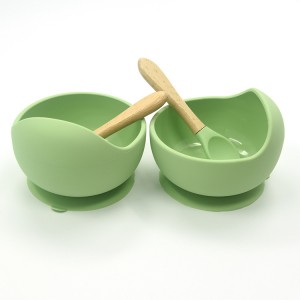 Food Grade Suction Silicone Feeding Bowl and Spoon Set