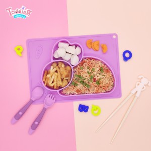 Eco-friendly Baby Plate Set Silicone Suction Plates For Kids