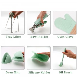 Anti-Scalding Kitchen Gadget Bowl Gripper Clips Silicone glove set