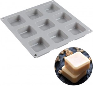 9 Cavities Square Soap Mold DIY Handmade Silicone Baking Mold
