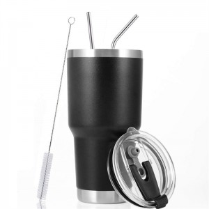 Čaša s poklopcem, vakuumski izolirana čaša od nehrđajućeg čelika s dvostrukim stijenkama za putovanje, izdržljiva izolirana šalica za kavu