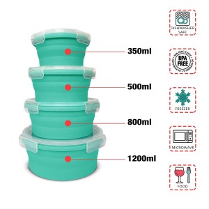 Tableware Leakproof Silicone Collapsible Food Continens