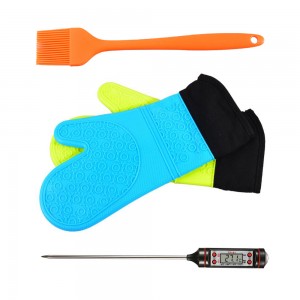 Yongli rukavice za pećnicu i držači za lonce, set 4 komada, rukavice za pećnicu 572F otporne na toplinu za kuhinju, mekana silikonska pamučna podstava, rukavice za pećnicu