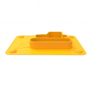 Tractor Shape Silicone Baby Plates