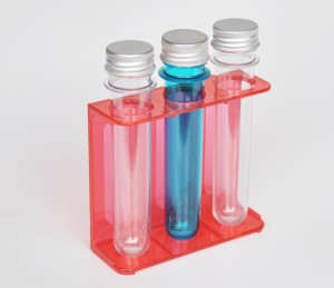 Stojan na lahvičky s držákem na zkumavky Yongli pro průhledné plastové zkumavky o průměru 2,5 cm