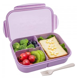 Bento Lunch Box Kids Leak-Proof Wheat Straw Lunch Box