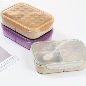Bento Lunch Box Kids Leak-Proof Wheat Paille bwat manje midi