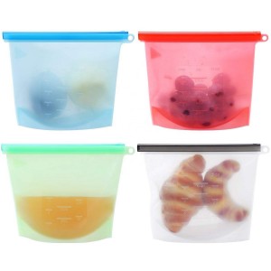 Yongli Zip Bag Bolsa de silicona para congelador Bolsas de almacenamiento de alimentos reutilizables para empacar alimentos