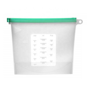 Yongli Zip Bag Silikonový sáček do mrazáku Opakovaně použitelné sáčky pro skladování potravin pro balení potravin