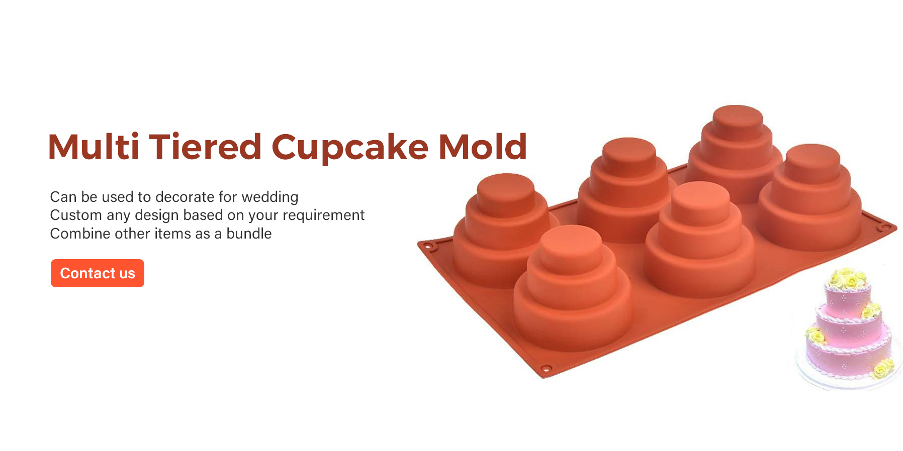 Mini 3 Tier Silicone Cake Mold Baking Pan |Yongli