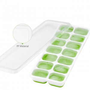 Yongli Ice Cube Trays Easy-Release Silicone 14-Ice cavaties mold Cube Trays with Spill-Resistant Waterproof Lid