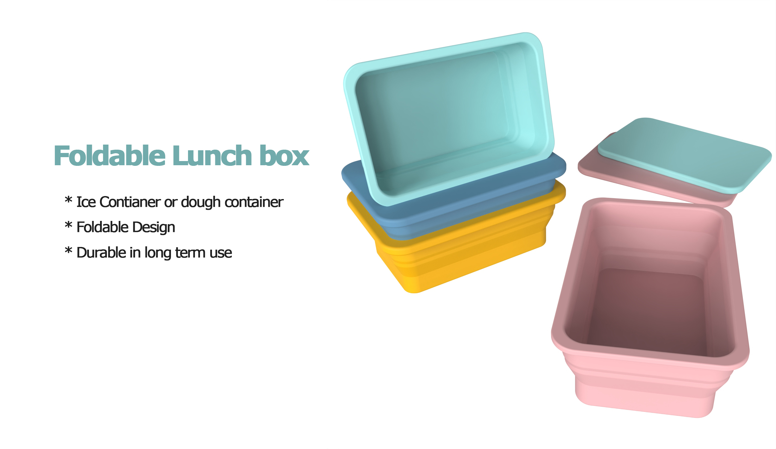 Collapsible Sandwich Box Reusable Food Storage Container To-Go Travel Silicone Bowl |Yongli