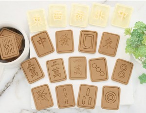 Een volledige set mahjong-koekjesvormstaaf kan doe-het-zelf driedimensionaal perskoekvormbakgereedschap