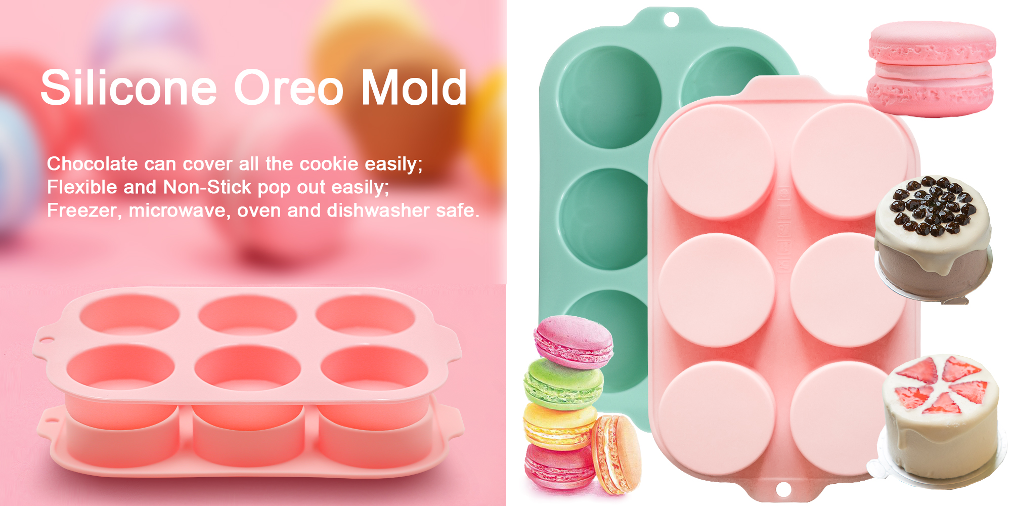 Round Cylinder Silicone Chocolate Cover Cookie Mold | Yongli