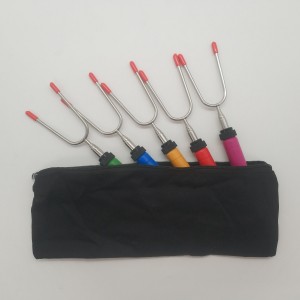 Nagtuyok nga Marshmallow Roasting Sticks |Set sa 5 Telescoping Forks Hot Dog Stainless Steel Long Camping Skewers