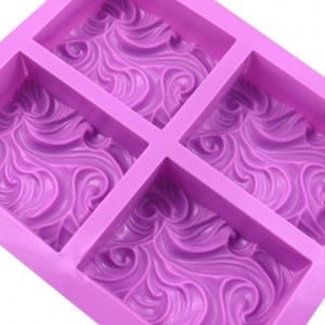 Ocean Wave Soap Silicone Sea Wave Cake Pan para sa Jelly Pudding Mousse Mould/DIY Handmade Nautical Cloud Swirls Pattern Soap Mould