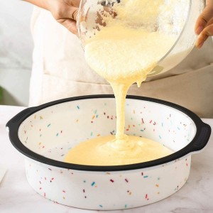 Moule à gâteau en mousseline de soie moule à gâteau rond en Silicone profond moule à beignet moule de cuisson rond avec cadre en acier inoxydable renforcé à l'intérieur