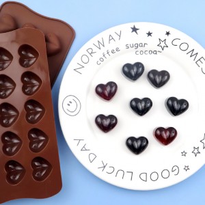 Molde de silicona para chocolate con forma de corazón de 15 cavidades Yongli