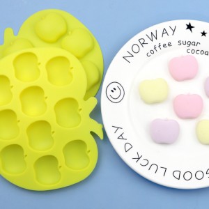 Yongli 10 Cavity Cruthachail Silicone Apple Jelly Moulds