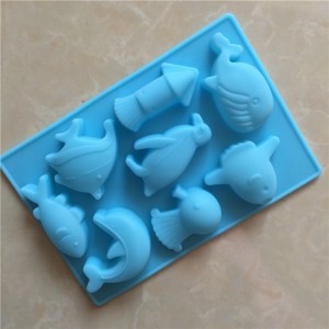 Yongli 8 Cavity Sea Animal Silicone Mold សូកូឡា