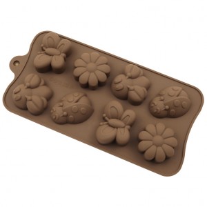 Yongli 8 Cavity Insect Butterfly Silicone Chocolate Mould