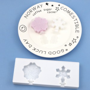 2 ເຖິງແມ່ນວ່າ snowflake ice cream mold silicone popsicle mold DIY ice cream mold ກັບ lid